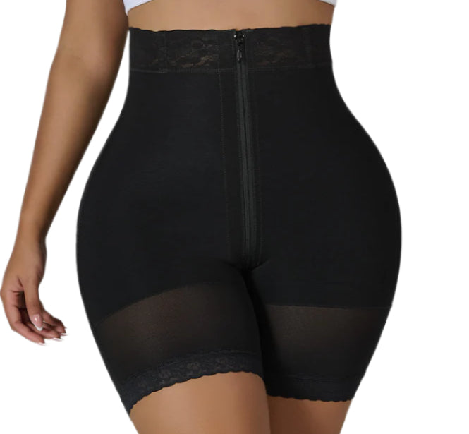 HOURGLASS TYPE SHORTS WITH ZIPPER AND TUMMY CONTROL - FAJAS