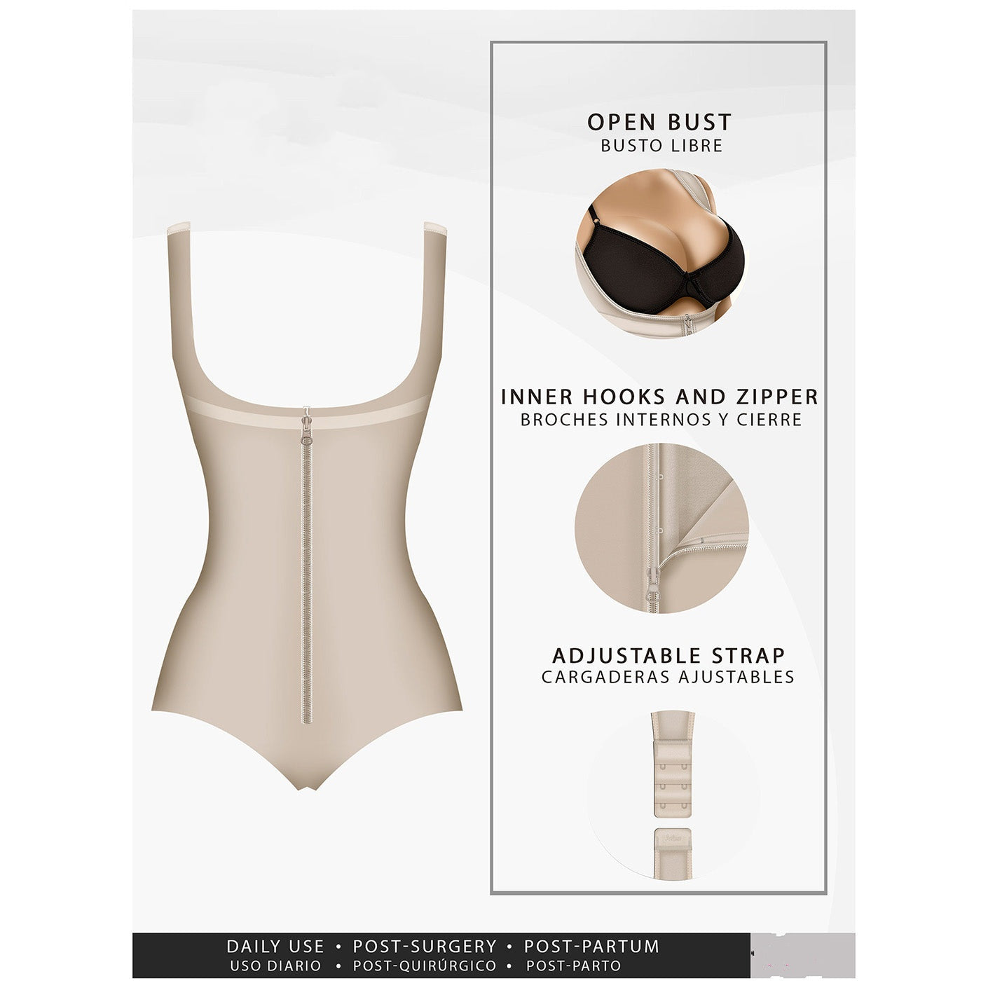 POST SURGERY PANTIES OPEN BUST SHAPEWEAR PANTY BODYSUIT