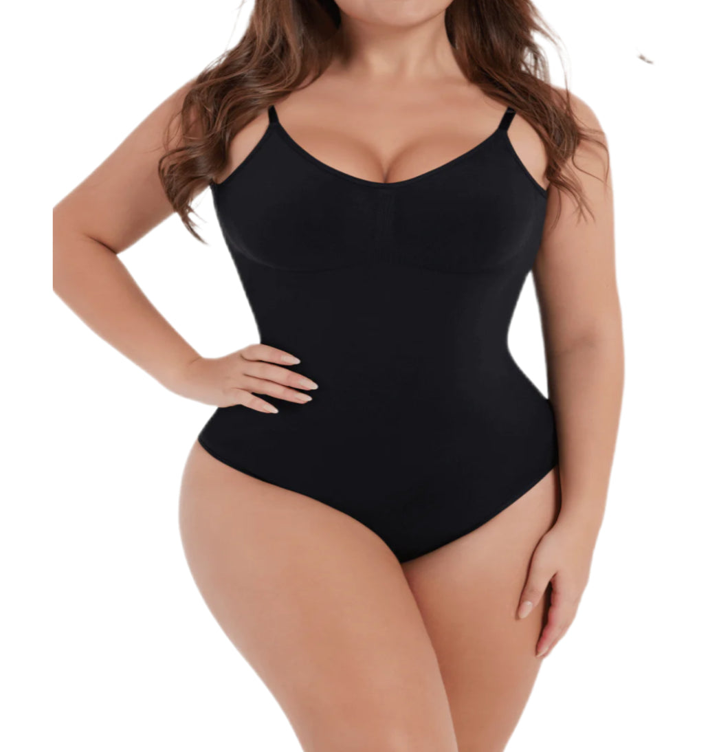 BODYSUIT SEAMLESS SCULPT COVERED-BREAST OPEN-BACK THONG