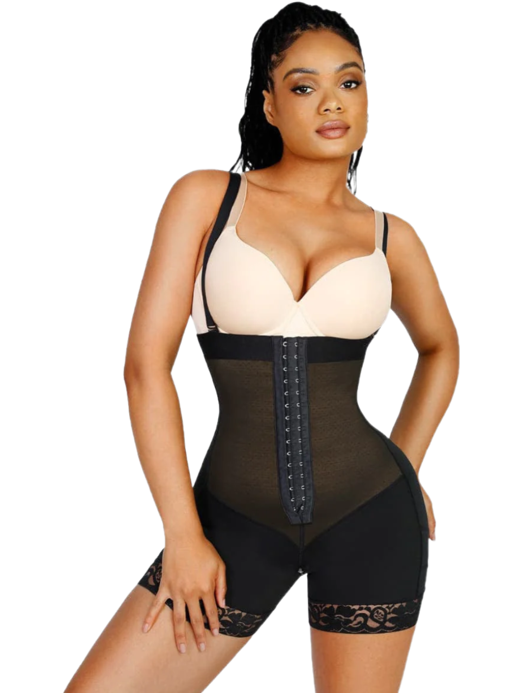 LACE FIRM COMPRESSION LATEX BUTTOCK-LIFTING SHAPEWEAR