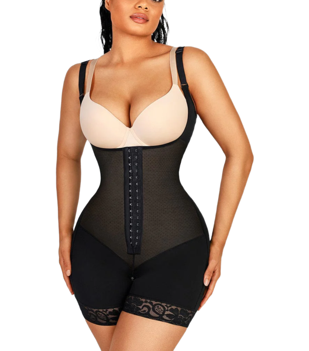 BREATHABLE LATEX OPEN BUST TUMMY CONTROL