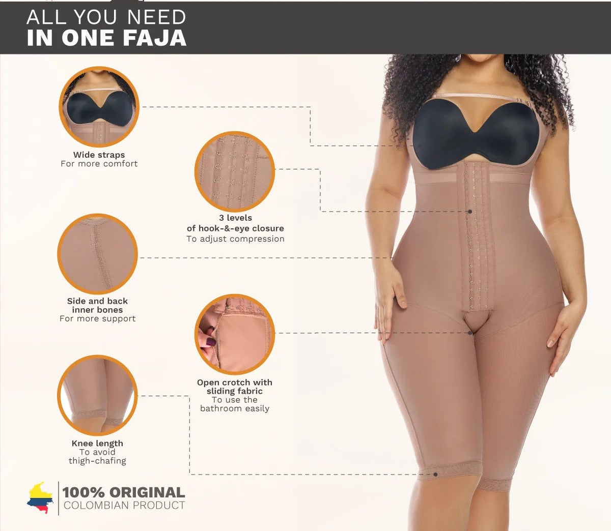 FULL BODY SHAPER FAJA WHIT BUTT LIFTER AND WAIST SHAPER