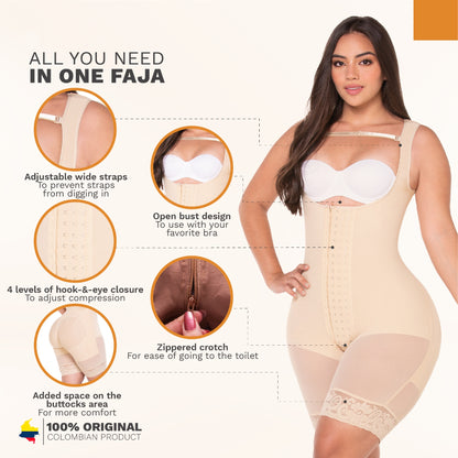 FAJAS MOLDEADORAS DE MEDIO MUSLO PARA CUERPOS CON FORMA DE GUITARRA Y RELOJ DE ARENA