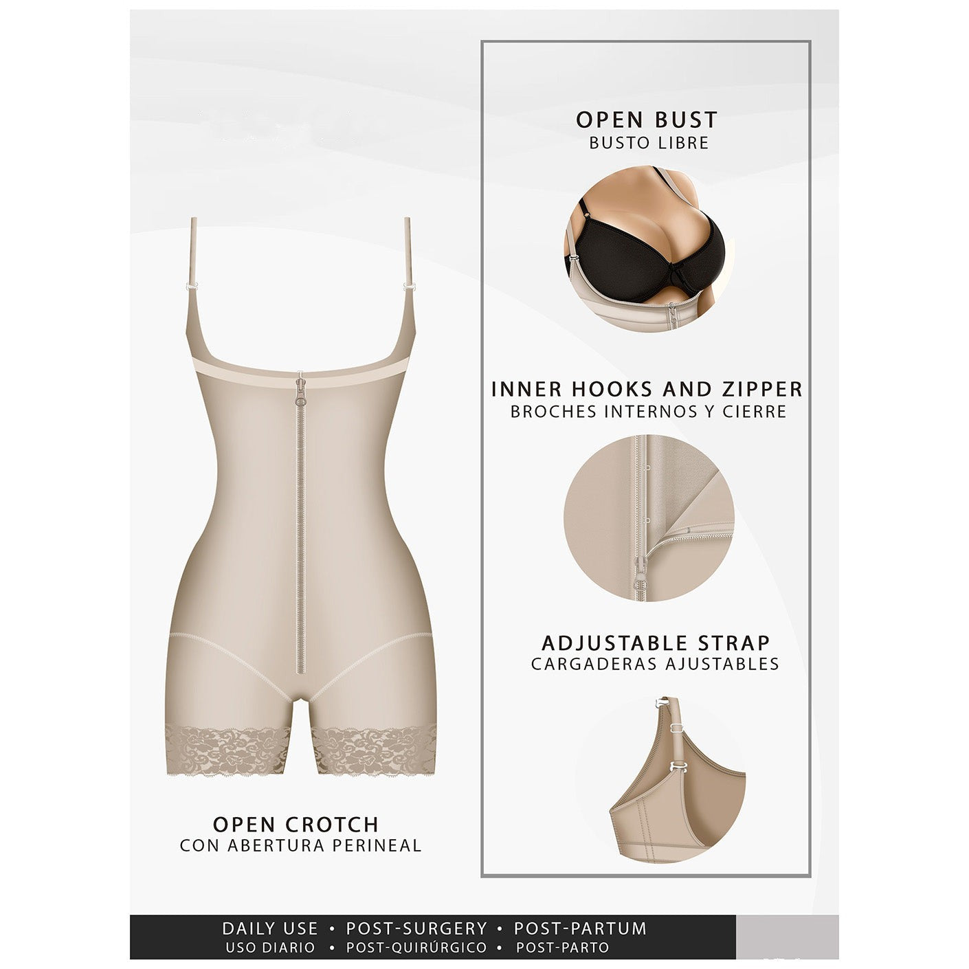 STRAPLESS BODY SHAPER FOR DRESSES/ FAJAS