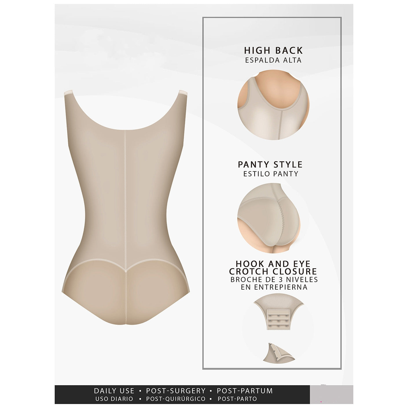 POST SURGERY PANTIES OPEN BUST SHAPEWEAR PANTY BODYSUIT