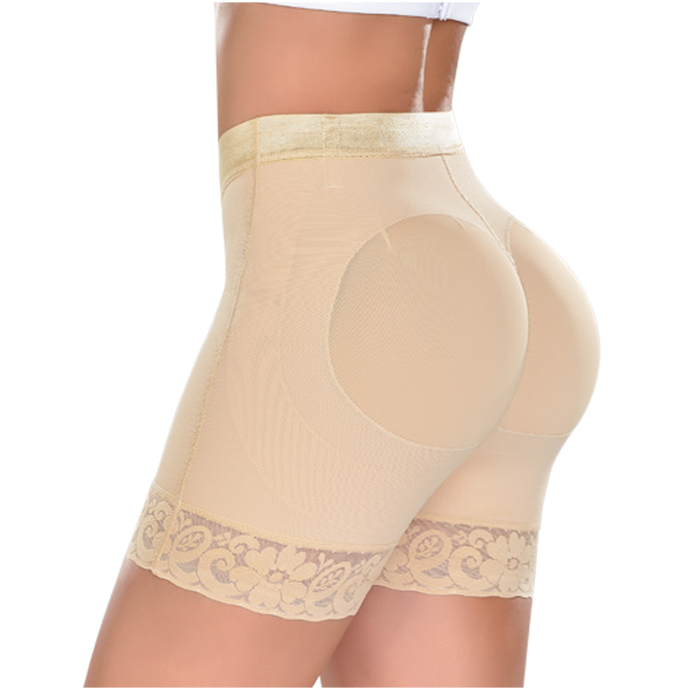 Fajas MYD 0322 Women's Thigh Slimmer High Waist Shapewear Shorts / Powernet - Pal Negocio