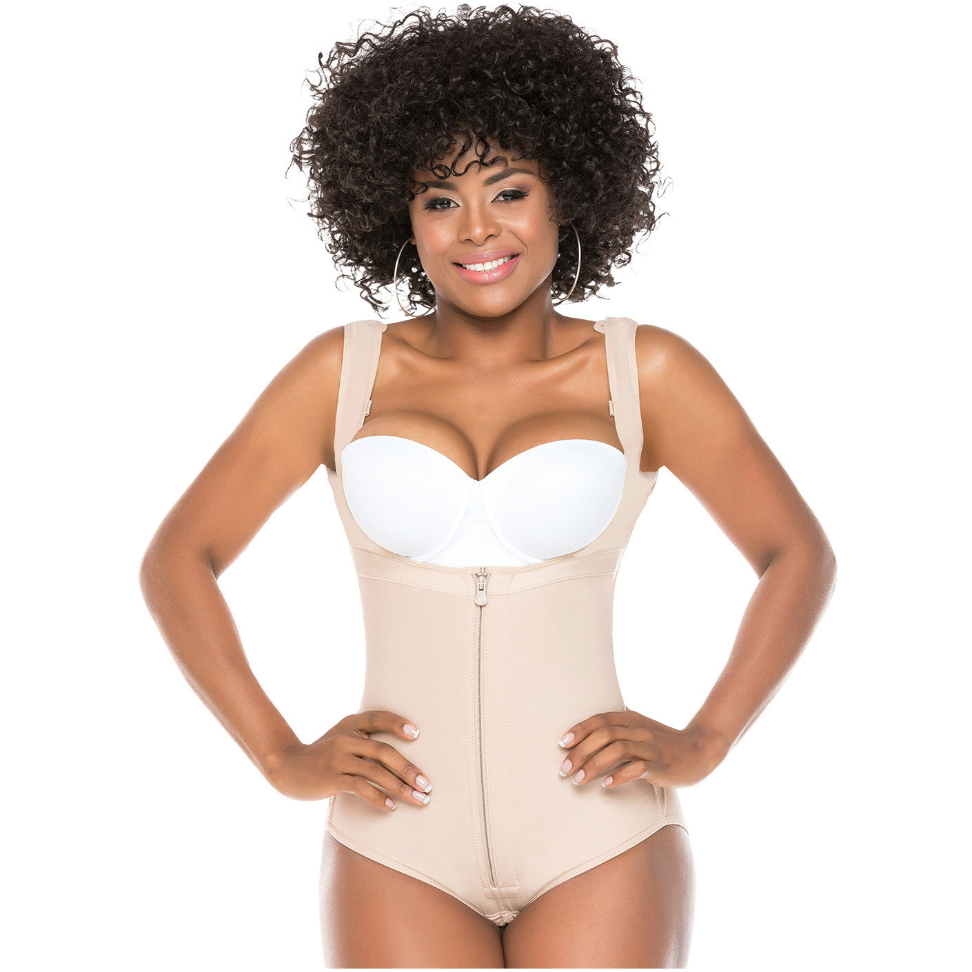 Fajas Salome 0419 | Butt Lifter Hiphugger Mid Thigh Body Shaper | Open Bust Tummy Control Shapewear for Women | Powernet - Pal Negocio